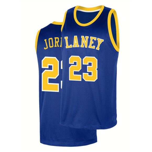 NWT Laney High School Jordan #23 Basketball Jersey Blue/Gold Men’s Medium - Picture 1 of 5